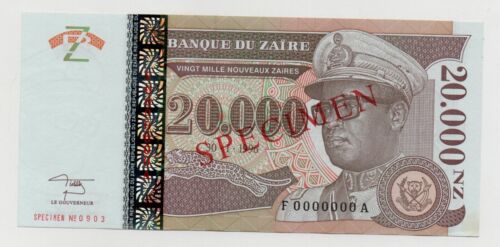 ZAIRE 20000 ZAIRES 1996 PICK 72 SPECIMEN UNC