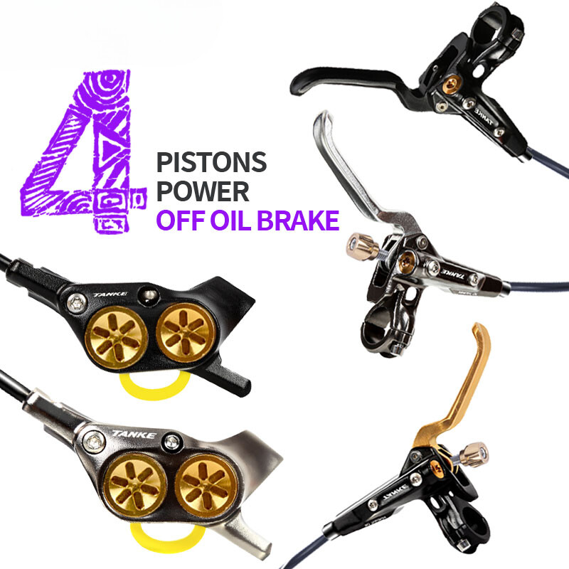 Ebike Hydraulic Brakes 4-Piston Hydraulic Disc Brake Set For E