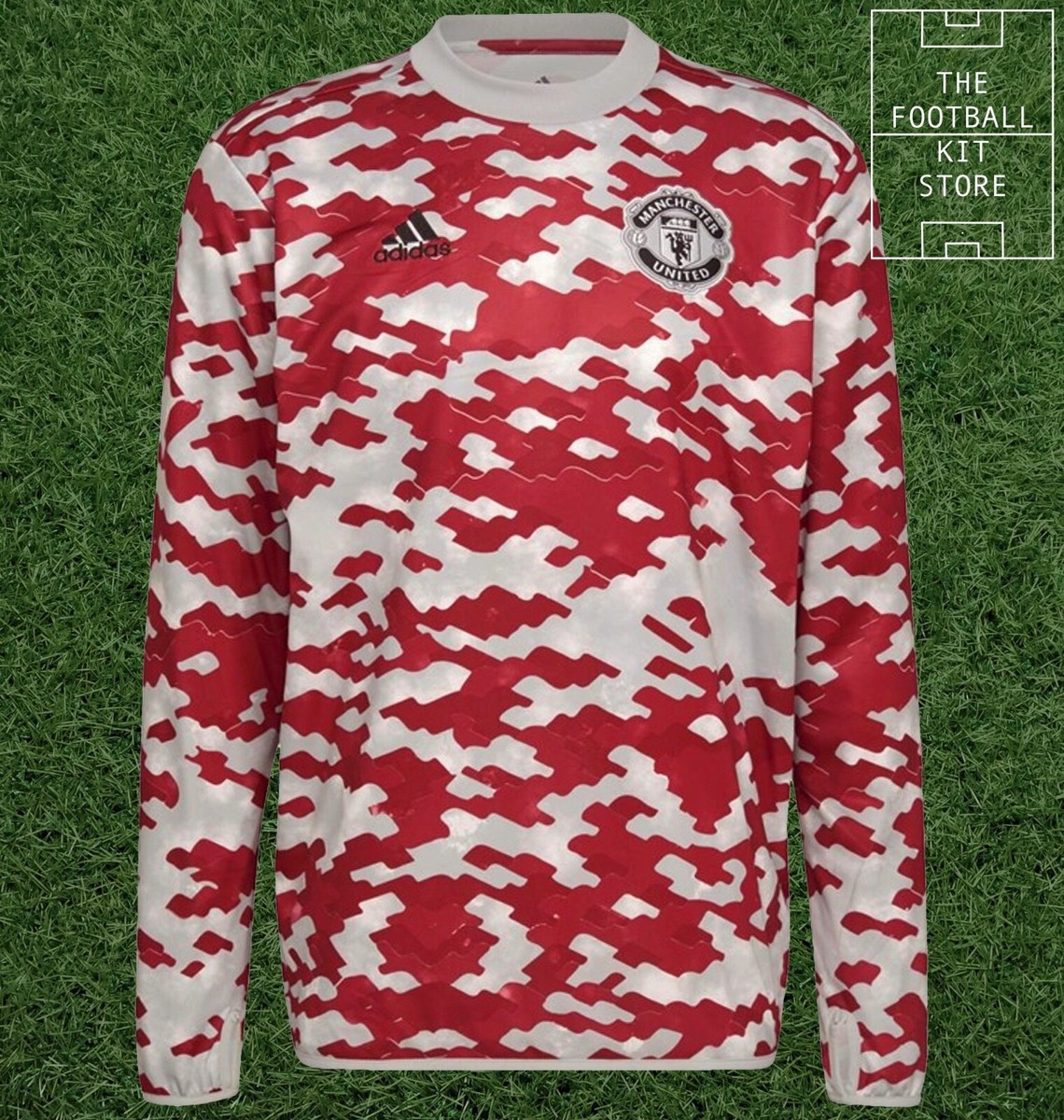 adidas Manchester United Pre Match Warm Sweat Top Mens Man Utd