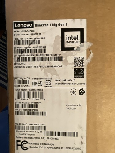 Lenovo ThinkPad T15g gen1 Laptop Core I9-8c/16t-4K-UHD/RTX2080/128GB/2TB&1TB-SSD - Picture 6 of 8