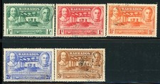 BARBADOS 202-06 SG257-61 Usado 1939 300 Aniversario Asamblea General Juego de 5 CV$19