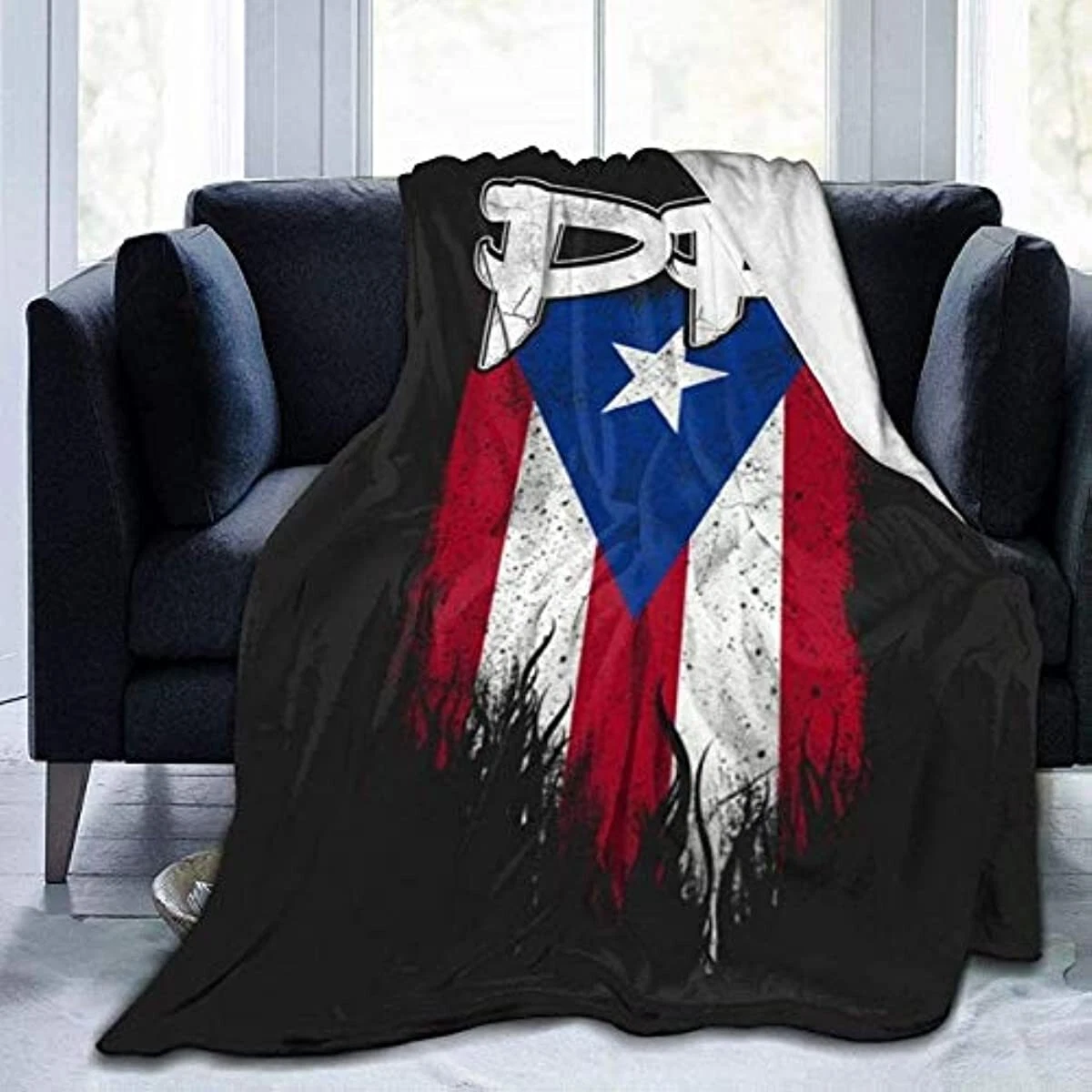 Puerto Rico Pr Flag Microfiber Blanket Warm Blanket Soft Fleece