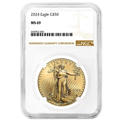 2024 $50 1-oz American Gold Eagle NGC MS69 Brown Label