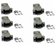 6 x DB9 D-SUB 9 Pin RS232 Serial Plastic Hood Shell Solder Connector Cover Lot