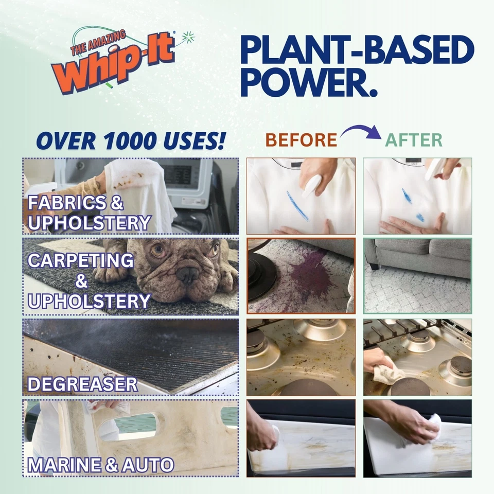 Whip-It® - Quitamanchas y Limpiador CONCENTRADO - ESTUCHE TAMAÑO COMERCIAL DE 3 GALONES!!! Foto 3 de 4
