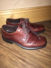 ECCO STITCH Lace Up OXFORDS CHESTNUT BROWN MEN'S SZ 40 Arch Support
