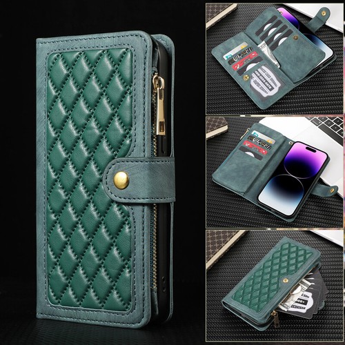 Wristband Zip Wallet Case Leather Flip Phone Cover For iPhone 15 14 Pro 13 12 11 - Zdjęcie 3 z 19