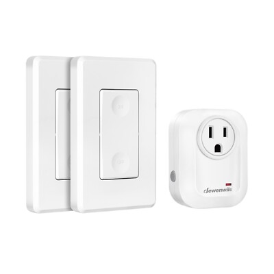 DEWENWILS Wireless Remote Wall Switch and Outlet, No Wiring Plug in On Off Power