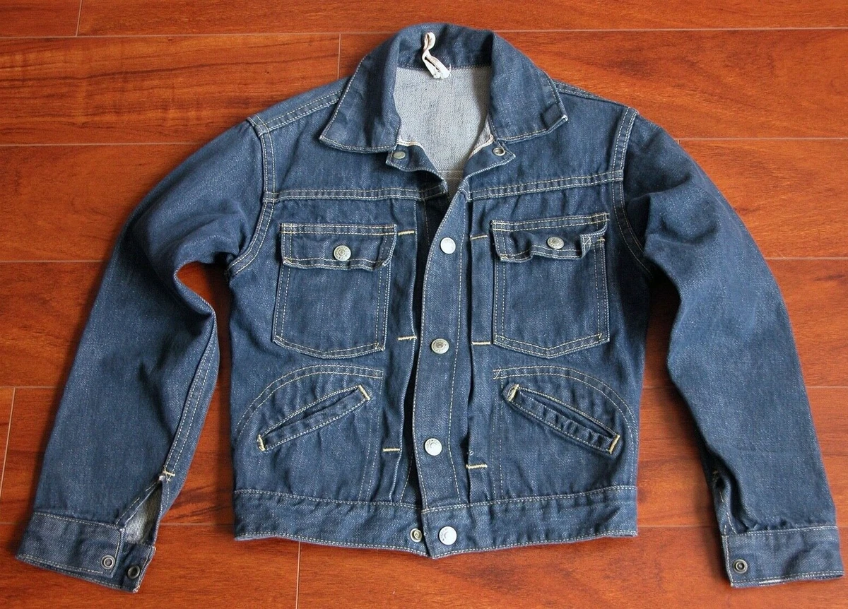 Vtg 1950s 60s Childs FOREMOST JC Penny Denim Trucker Jacket Sz 8 