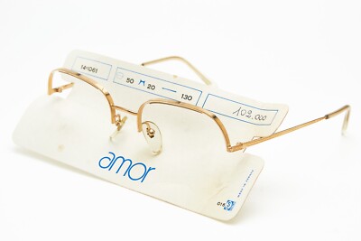 SOL-AMOR AMOR 14.1061 metal frame oval gold glasses vintage 80s unisex