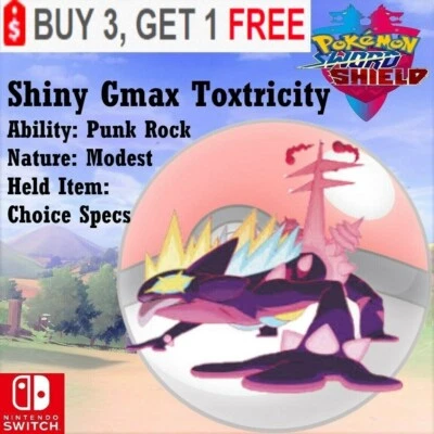 ✨ Shiny Gmax Toxtricity ✨ Pokemon Sword and Shield Perfect IV🚀Fast Delivery🚀