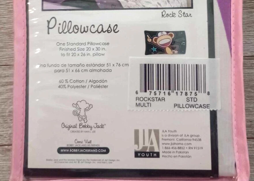 Funda de almohada tamaño estándar Bobby Jack Monkey "Rock Star" Foto 4 de 4
