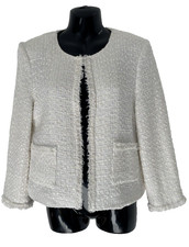 The White Company White Label Ivory Tweed Short Jacket Size 12