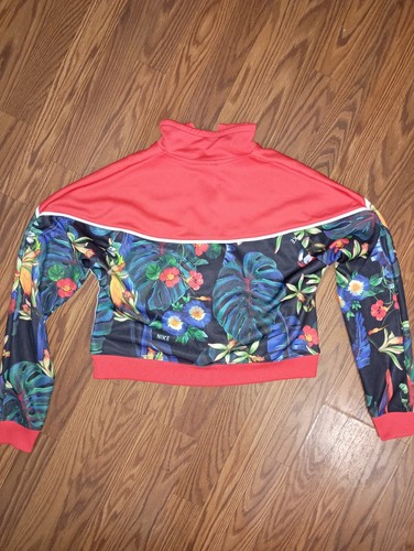 Giacca bomber Nike rosso stampa floreale cropped full zip taglia small - Foto 7 di 7