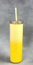 Dunkin’ Spring Summer 2024 Collection Yellow Ombre Silicone Tumbler Straw 0138