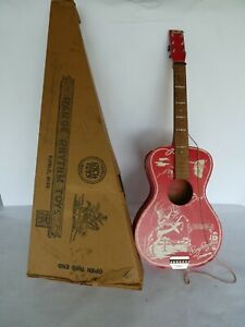 vintage 1950 Roy Rogers Red toy Guitar with original box good plus condition | eBay
