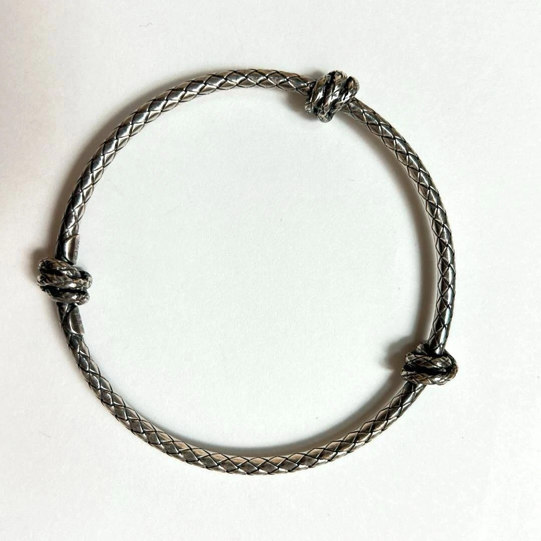 Autentico Bracciale Bottega Veneta Intrecciato Argento 925 Accessori