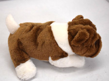 Plushland Bulldog Plush Stuffed Animal 12" Brown and White Stuffed Animal Soft