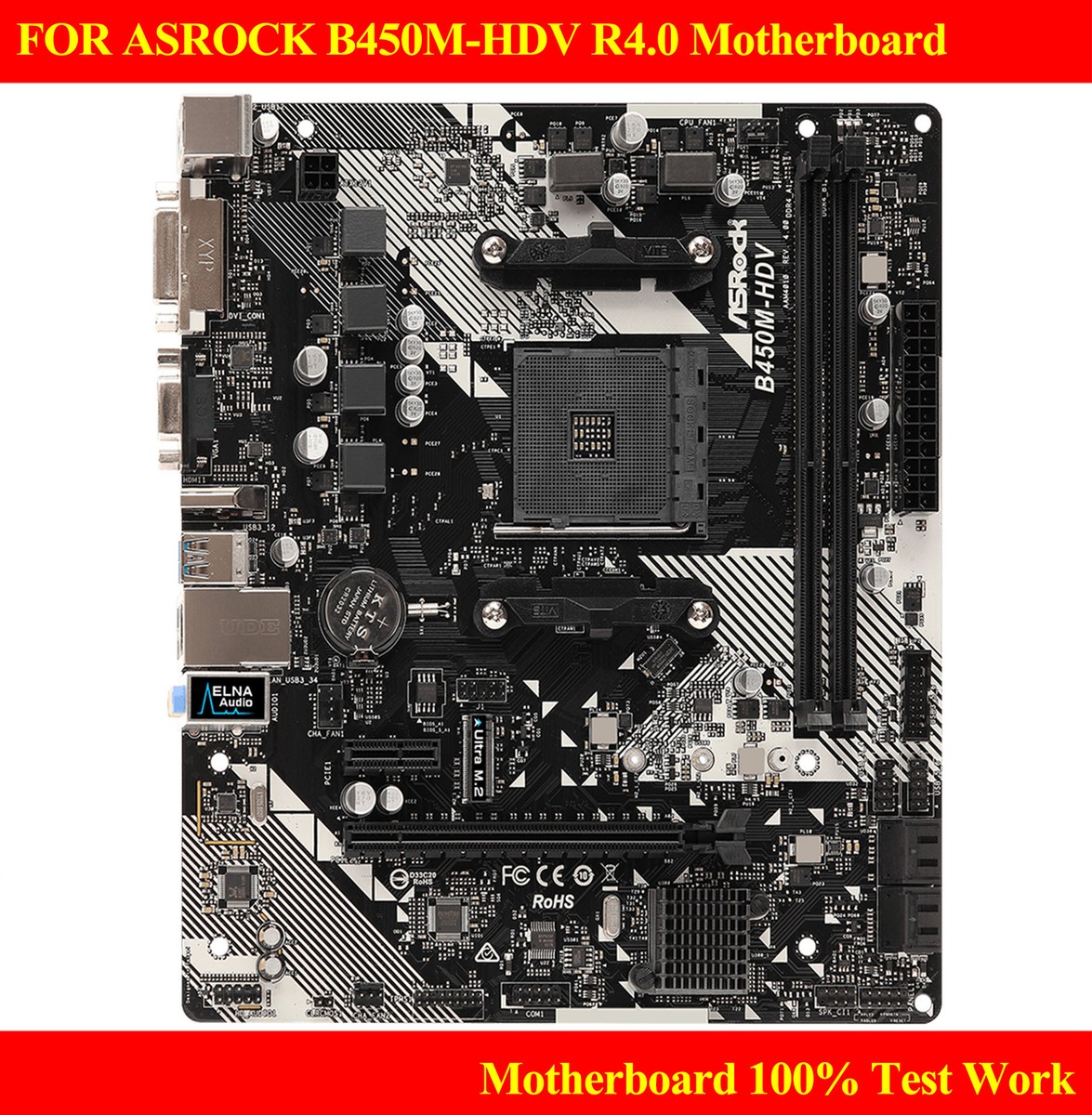 For ASROCK B450M-HDV R4.0 Motherboard Supports R5 2400G 2600X DDR4
