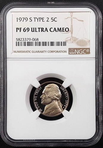 1979 S Type 2 Proof Jefferson Nickel graded PF 69 Ultra Cameo by NGC! sku 79068