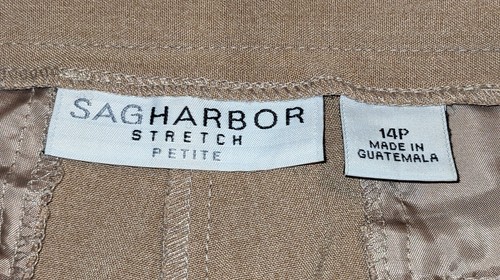 Sag Harbor Stretch Petite Pants - Taupe/Tan/Beige - Size 14P NWOT - Picture 3 of 7