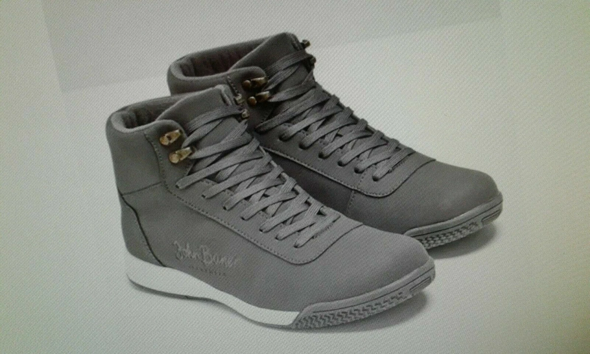 John Banner Men s Grey Faux Suede Trainer Boots Size 7 8 9 918246 CLEARANCE