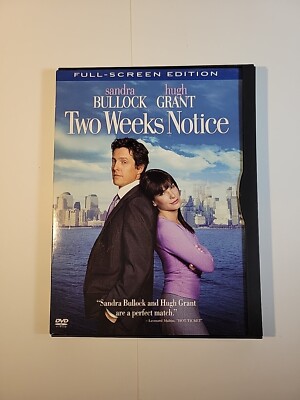 Two Weeks Notice (DVD, 2003, Full Frame)