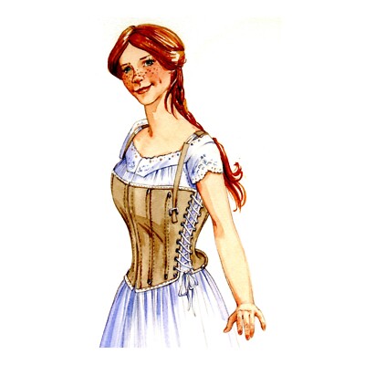 Past Patterns 0720 - 1860s Skirt Supporting Corset Sewing Pattern bust 31''-47''