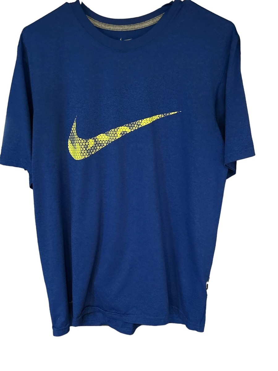 blue and yellow nike shirt