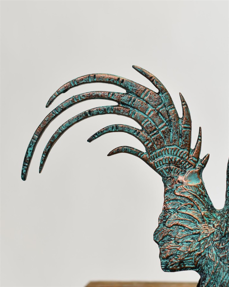 "Robert" Rooster Verdigris Garden Sculpture Cast Aluminium eBay