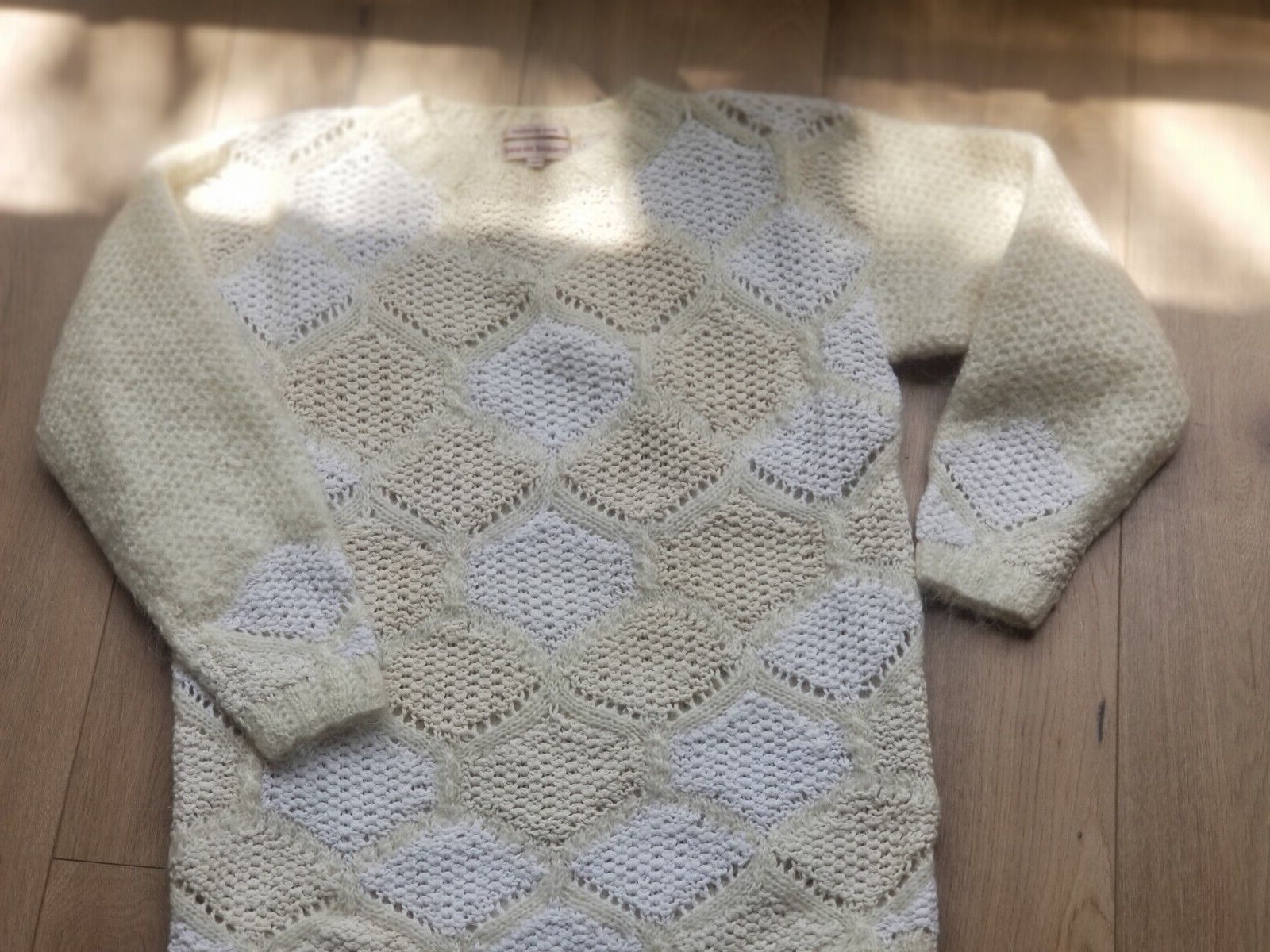 Lauren Hansen`Crochet Ivory & Cream Mohair Sweate… - image 1