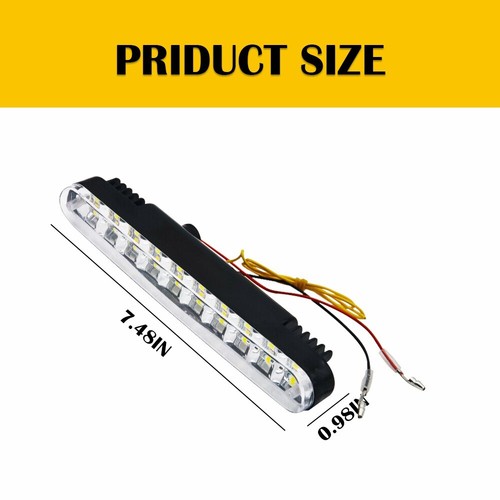 LED Car Daytime Running Light White DRL Driving Lamp Signal Universal Amber 12V - Bild 2 von 11