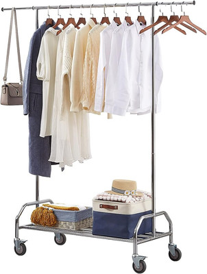 Heavy Duty Clothing Racks for Hanging , Adjustable Rolling Commercial Garment Ra