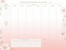 Gratitude Weekly Planner Notepad: (Mindfulness Gifts, Gratitude Journal for Wom
