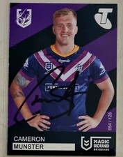 CAMERON MUNSTER MELBOURNE STORM SIGNED TELSTRA MAGIC ROUND CARD RUGBY LEAGUE NRL