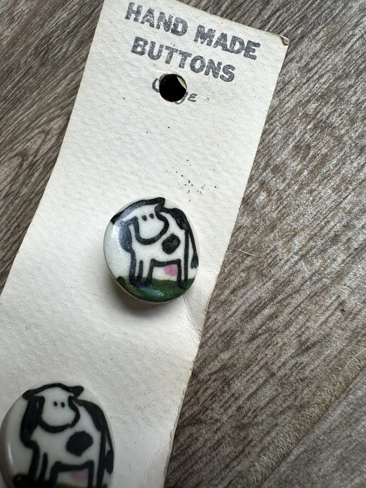SALE - Handmade Cow Buttons - Set Of Six- Made In Oregon 3/4 Inch Each- Moo - Image 3 of 4
