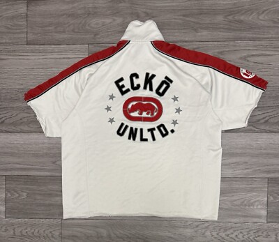 Vintage Ecko Unltd 1/4 Zip Sweatshirt Mens XL Short Sleeve