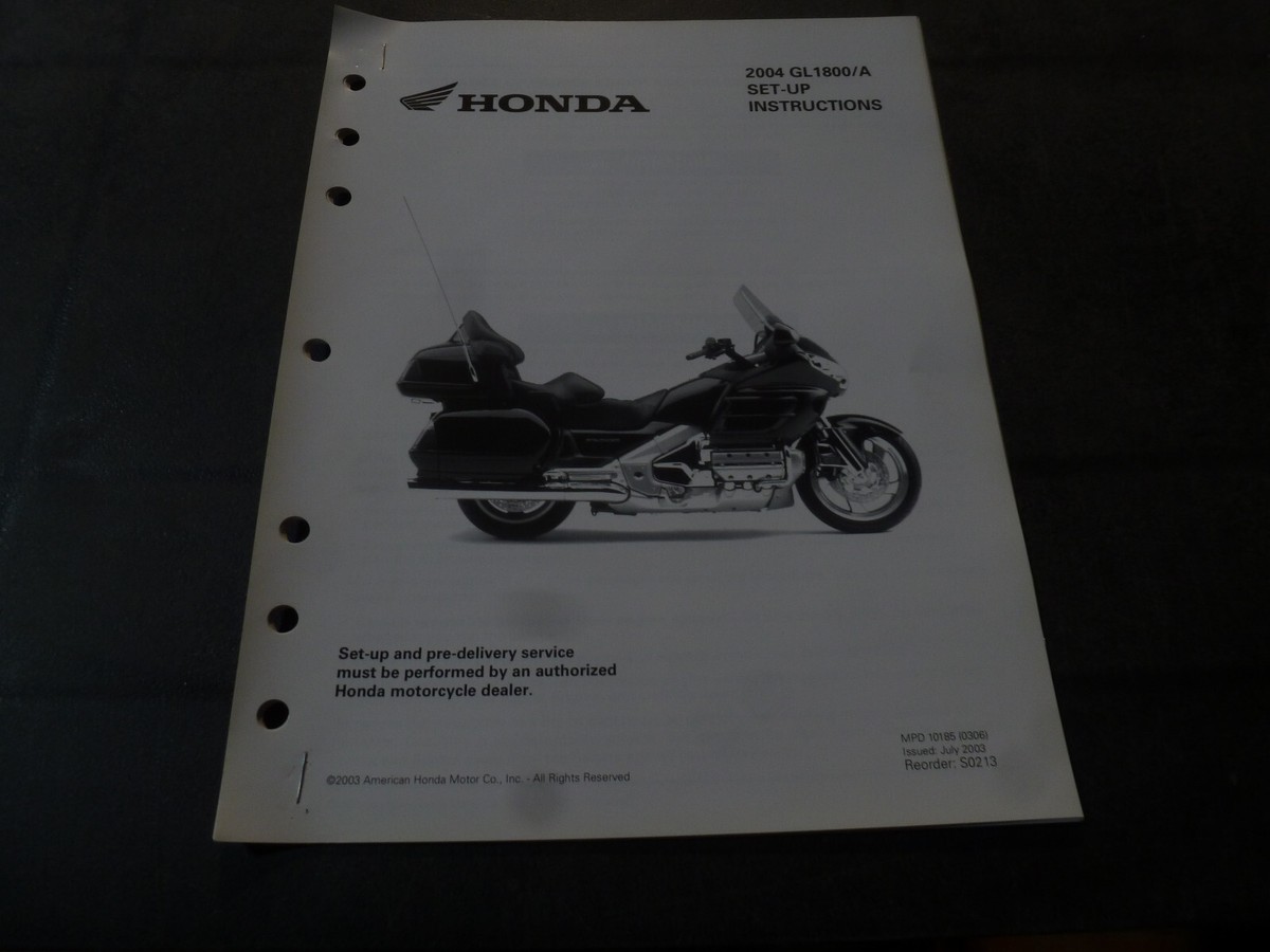 2004 Honda GL1800 GL1800A Gold Wing Motorcycle Set Up Instructions 