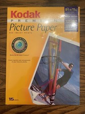 Kodak Premium Picture Paper Inkjet Photos High Gloss 15 Sheets 8 1/2 x 11- New