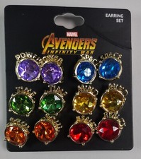 NEW - Bioworld Collectible Thanos Earring Set 6 Stones Avengers Infinity War
