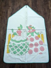 VTG LAUNDRY BAG w/PAIR BELLE w/HATS Tinted-Colored Stamped x Hand Emb NEVER DONE