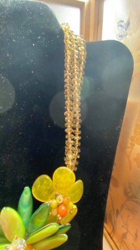 Nakamol Thailand Big Green Flower Stone 20" $98 #10 - Picture 3 of 6