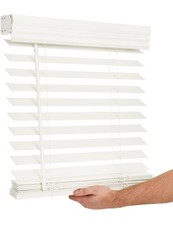 LOTUS WINDOWARE Cordless 2-inchFaux Wood Blind 31.5" Wide x 60" Long, Soft...