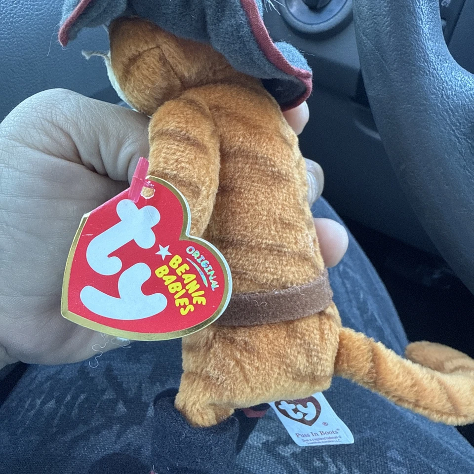 Ty Beanie Babies Gato con Botas Shrek the Third Peluche 8 Pulgadas Gato 2007 con etiquetas Foto 2 de 4
