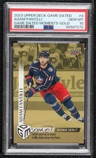 2023 Game Dated Moments Rookie Debut Gold /100 Adam Fantilli PSA 10 GEM MT q2c