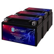 Mighty Max YTX7A-BS 12V 6AH Sealed Lead AGM Battery For Motorcycle - 3 Pack