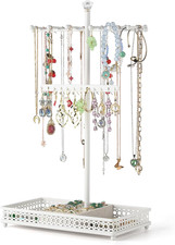 Jewelry Organizer Stand Tree Holder for Necklaces Bracelets Earrings White
