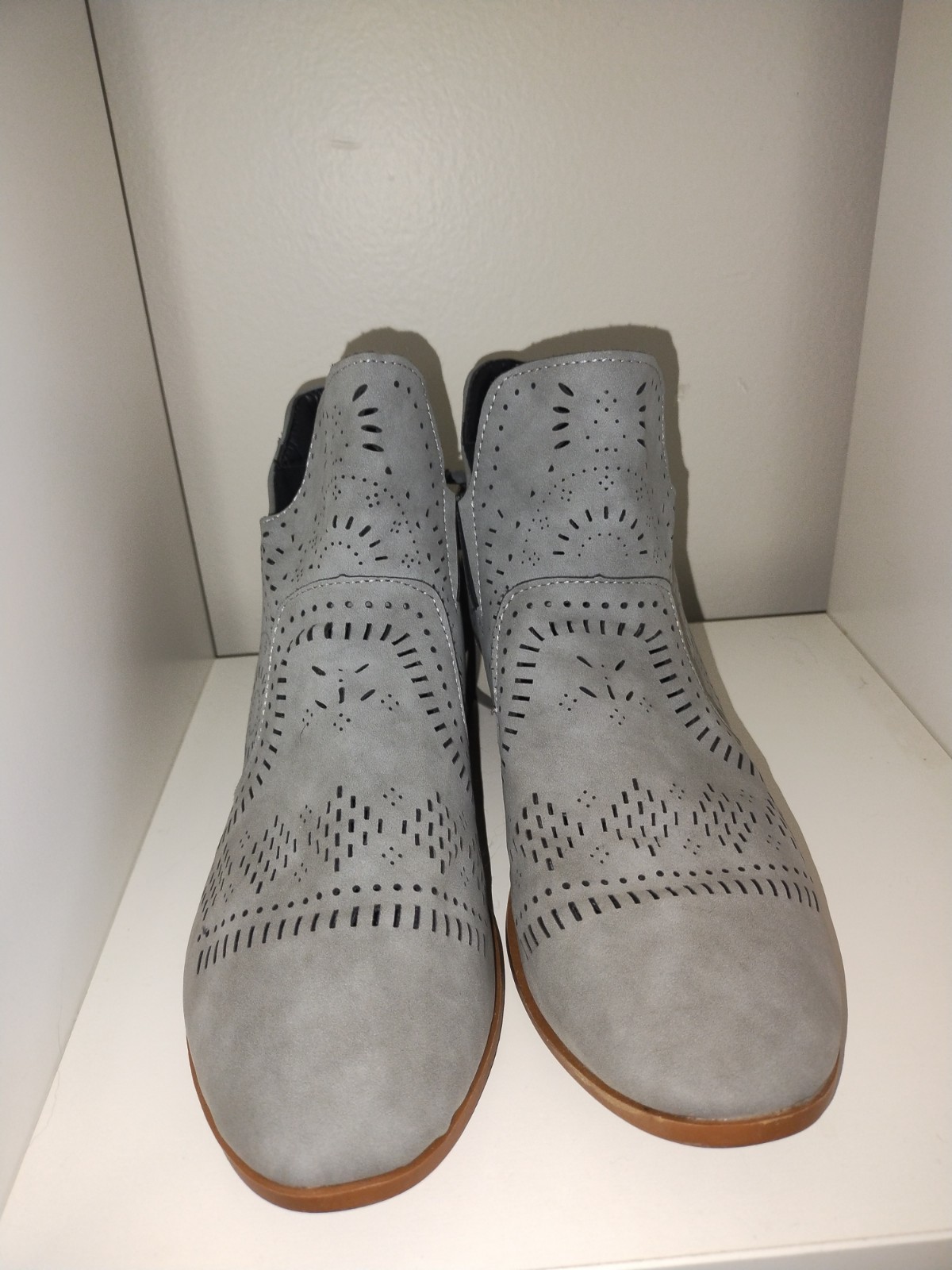 Woman's Gray Patterned Ankle Boots - image 1