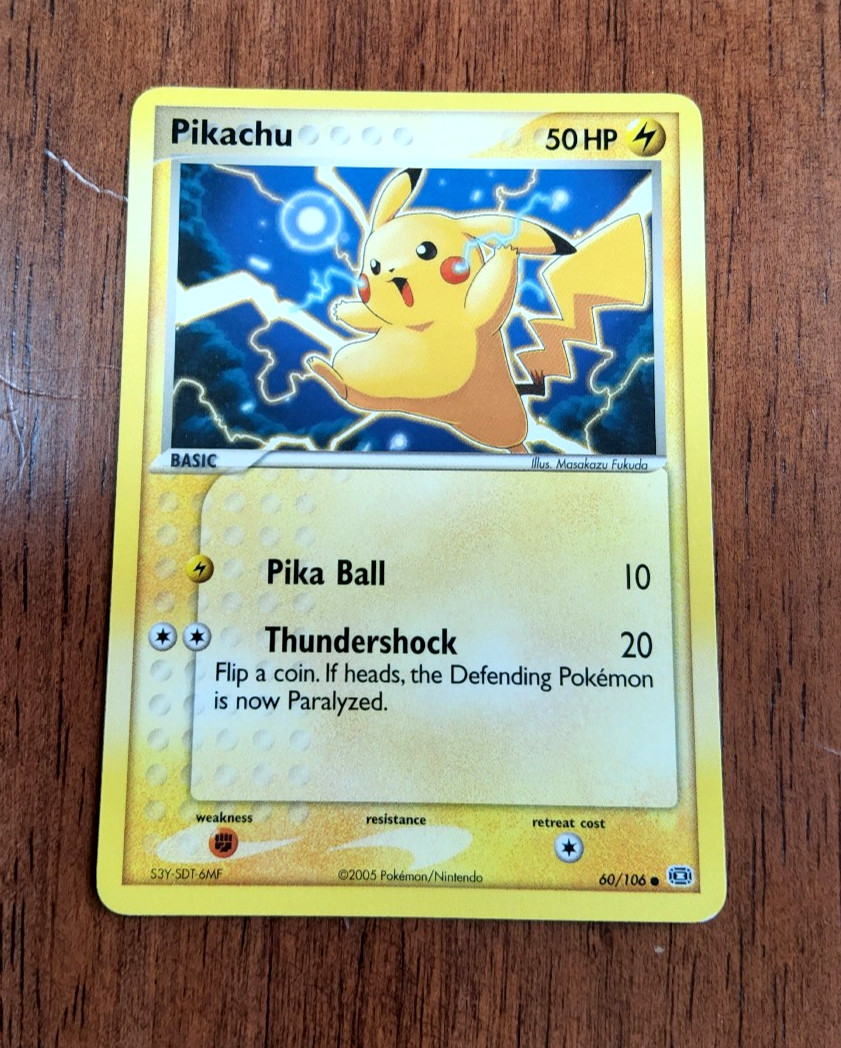 Pokemon TCG Pikachu EX Emerald 60/106 Regular Common 2005 NM