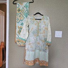 New Pakistani kameez Shalwar Dupatta stitched Medium Size Pit To Pit 21 Inches